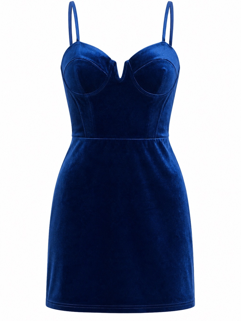 Lulu's Deep Blue Slip Dress with Bustier